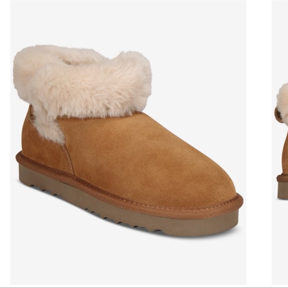 Style & Co. Tan Shearling Women's Slip in bootie